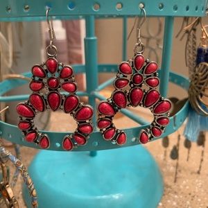 Red Stone Southwest Earrings